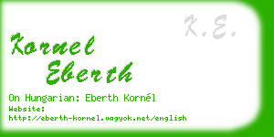 kornel eberth business card